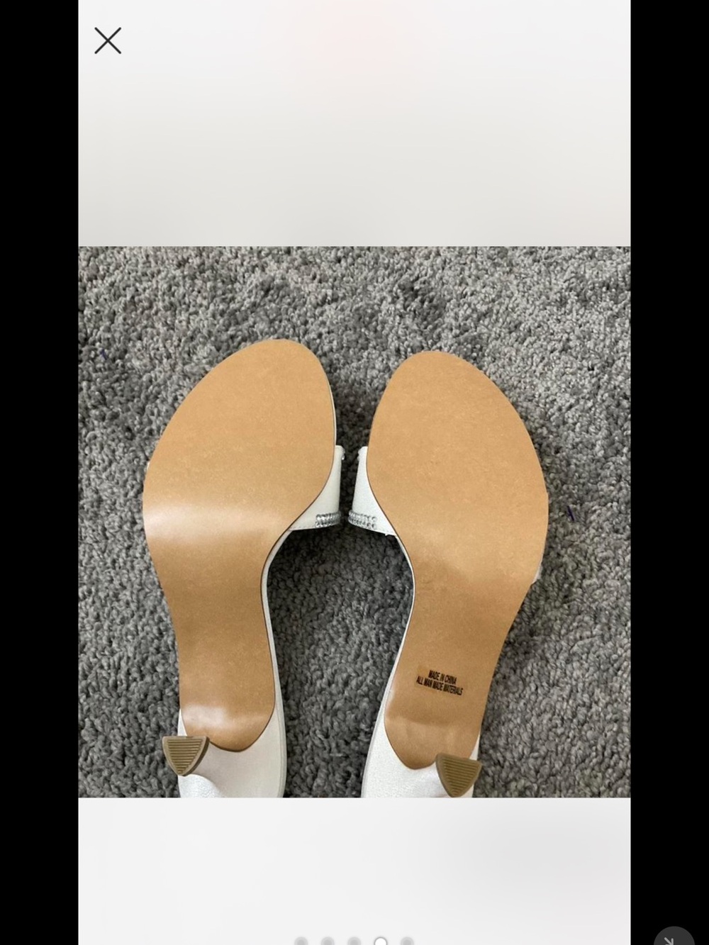 White Rhinestone-Trim Mules - Picture 4 of 5
